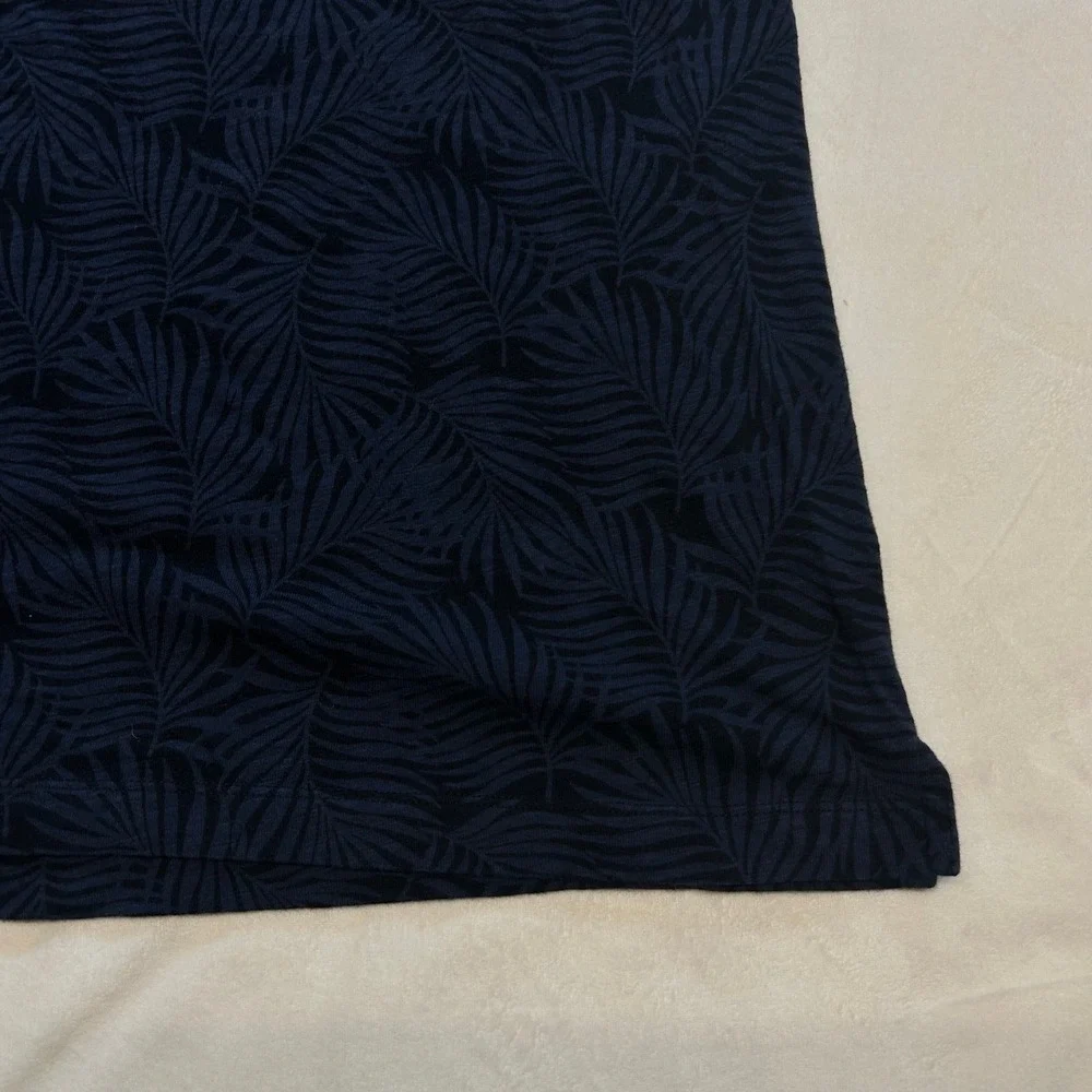 Banana Republic Vintage Mens Large Navy Blue Palm Leaf Tropical Cotton T-Shirt
